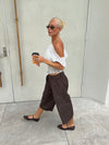 Kelsey bermuda shorts with pin stripes - Brown