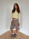 Teha bermuda shorts with lace - Beige/white