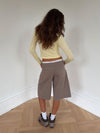 Teha bermuda shorts with lace - Beige/white