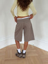 Teha bermuda shorts with lace - Beige/white
