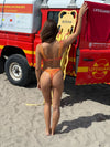 Sveva bikini with stribes - orange/red