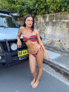 Santora bikini with stripes - Red/navy