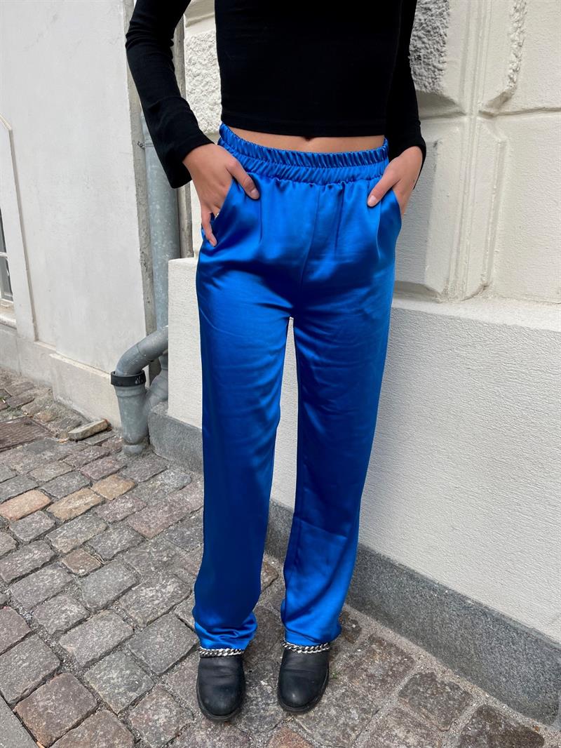 Birla straight satin pants blå