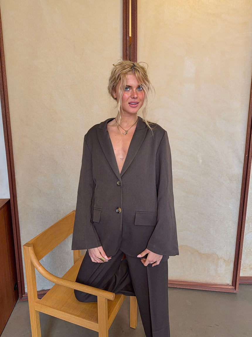 Kornelia oversized blazer - Brown
