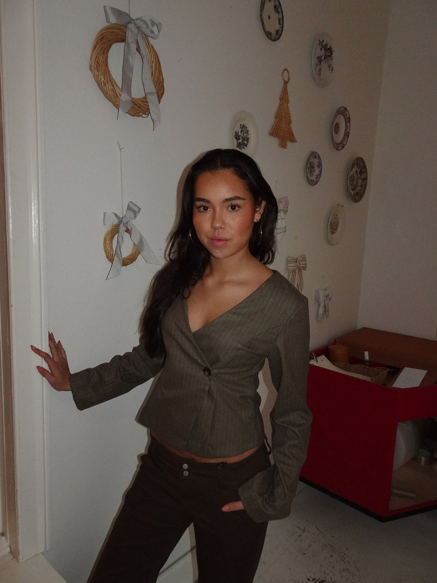 Lulie blazer with stripes - Brown