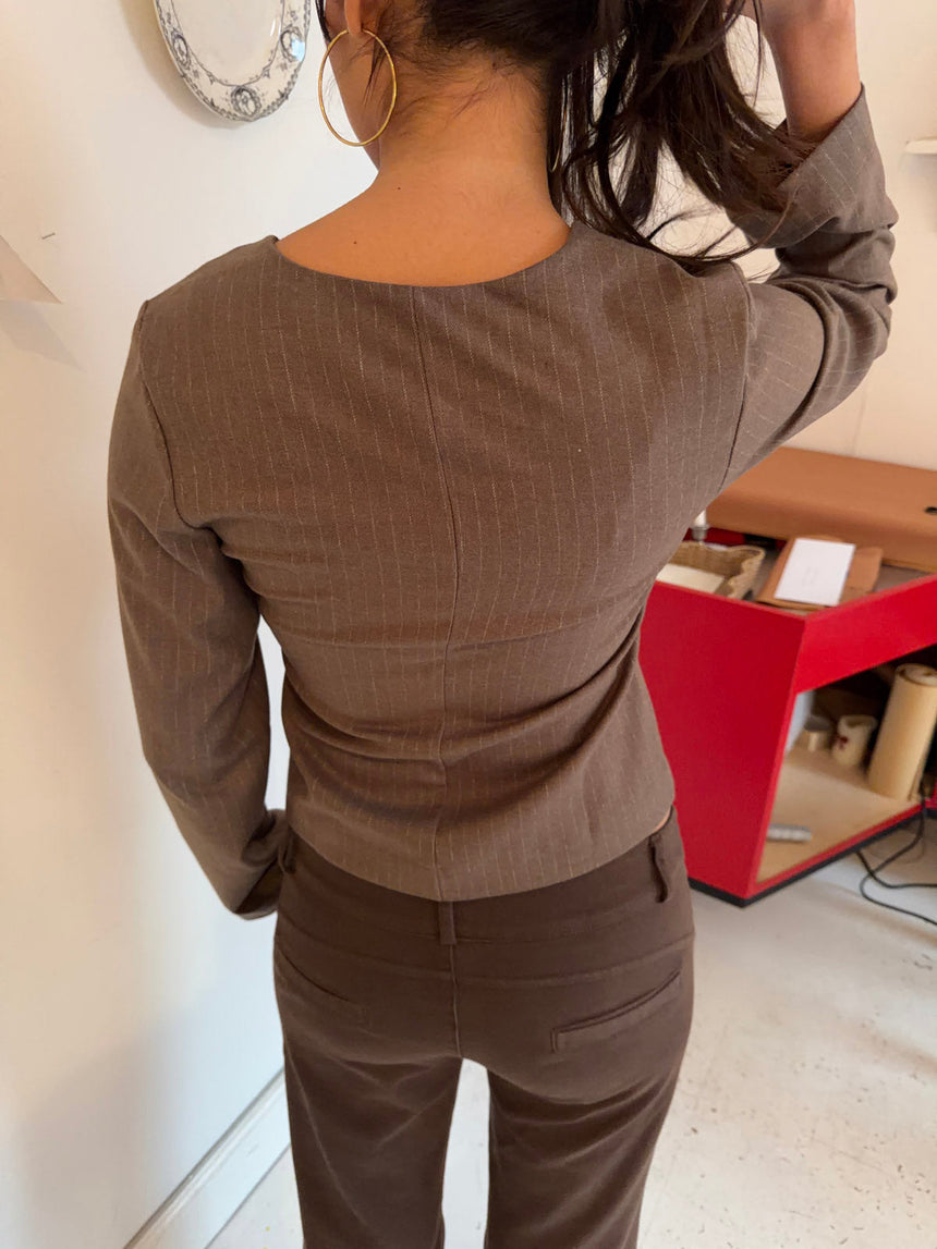 Lulie blazer with stripes - Brown