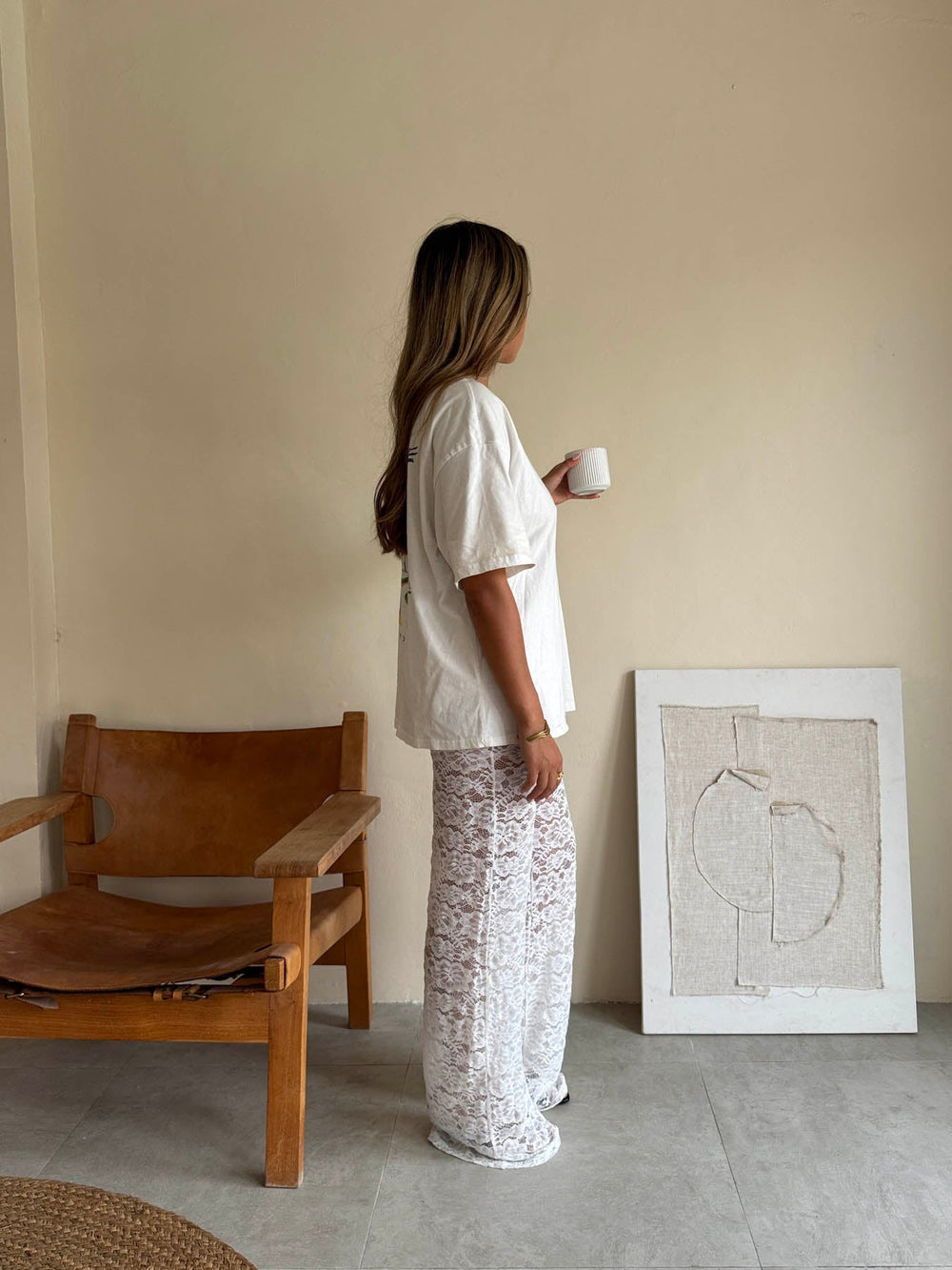 Marla lace pants - White