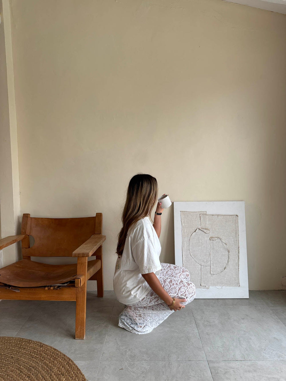 Marla lace pants - White