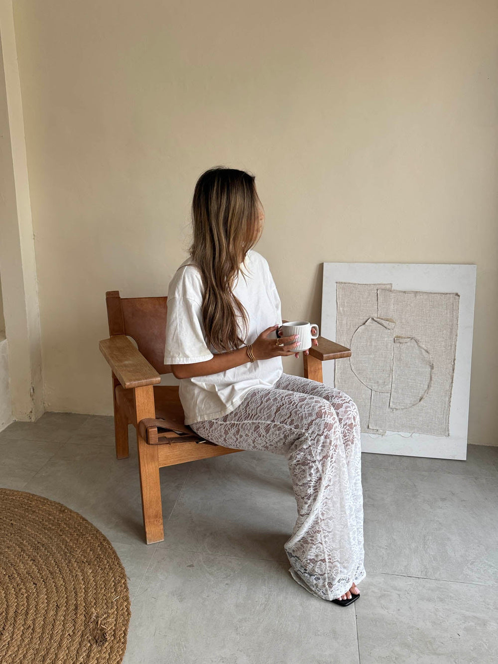 Marla lace pants - White