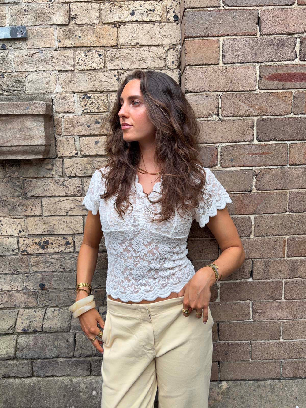 Isabel lace blouse - White