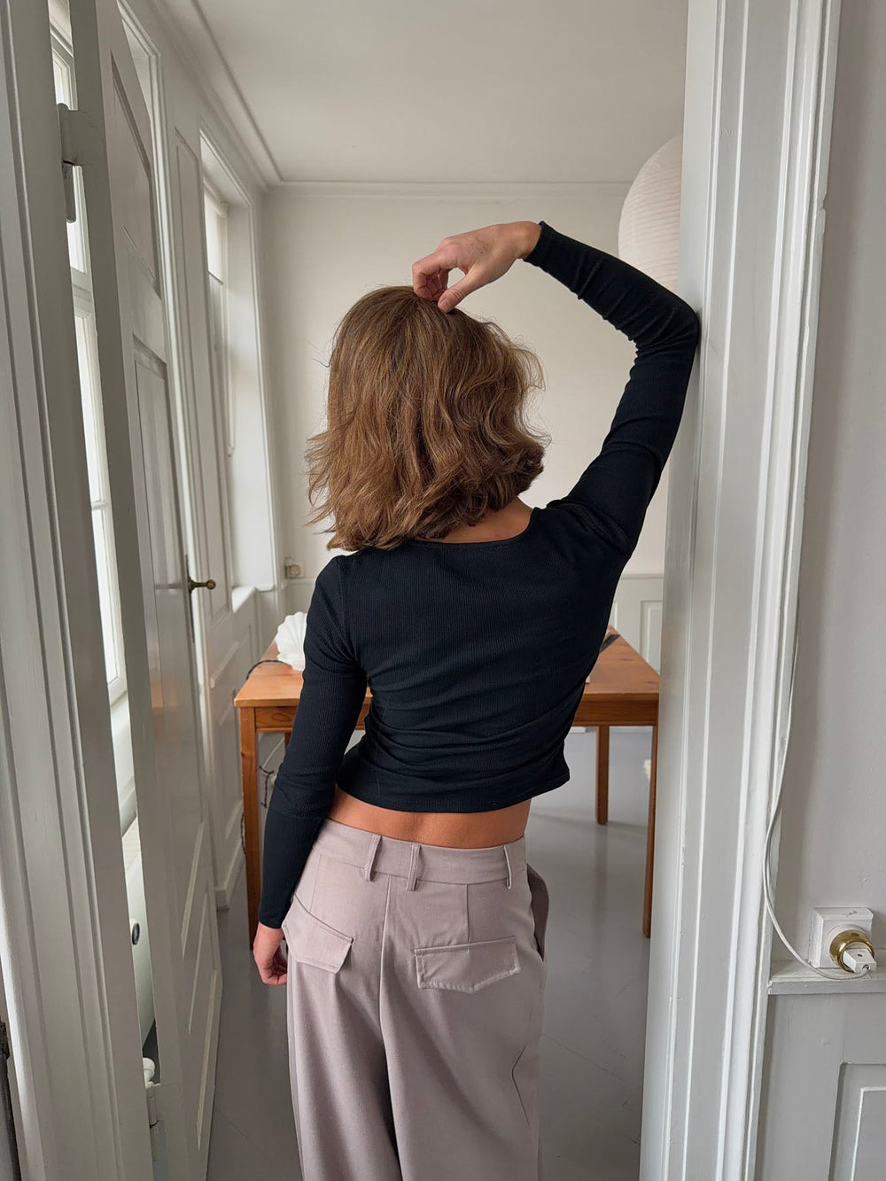 Liucina lace blouse with buttons - Black