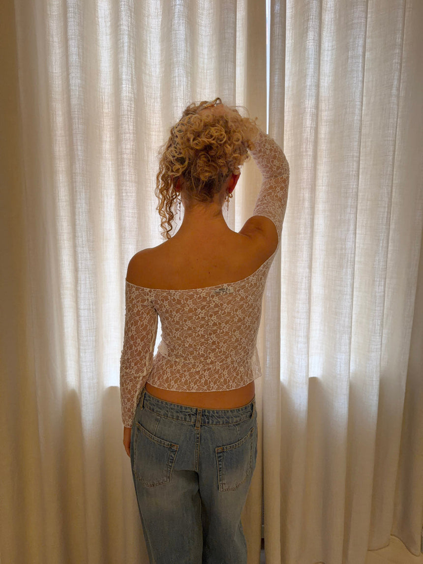 Inez lace blouse - White