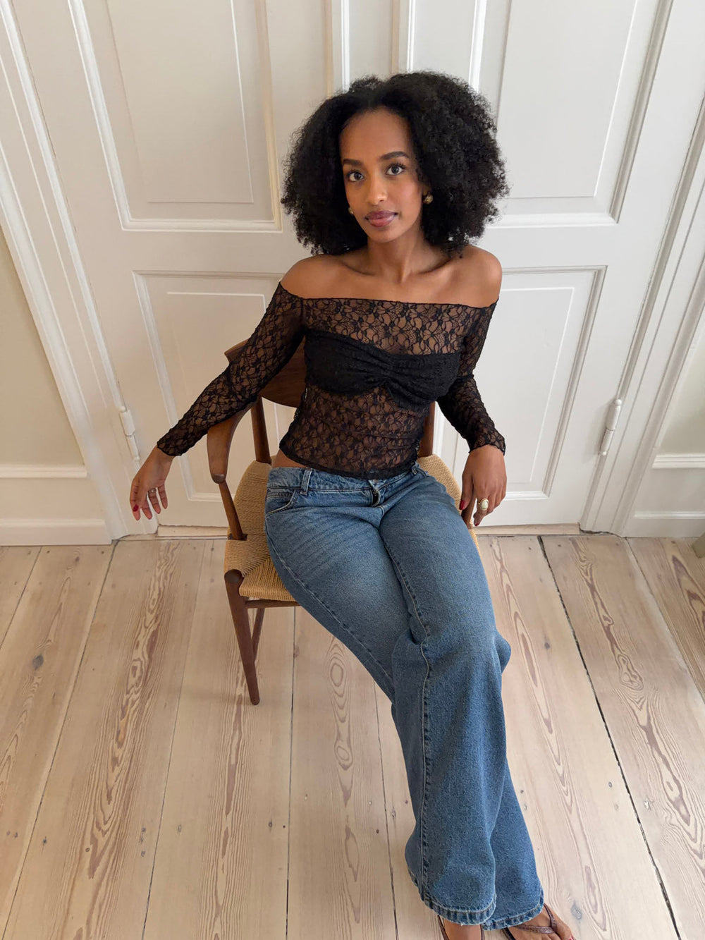 Inez lace blouse - Black