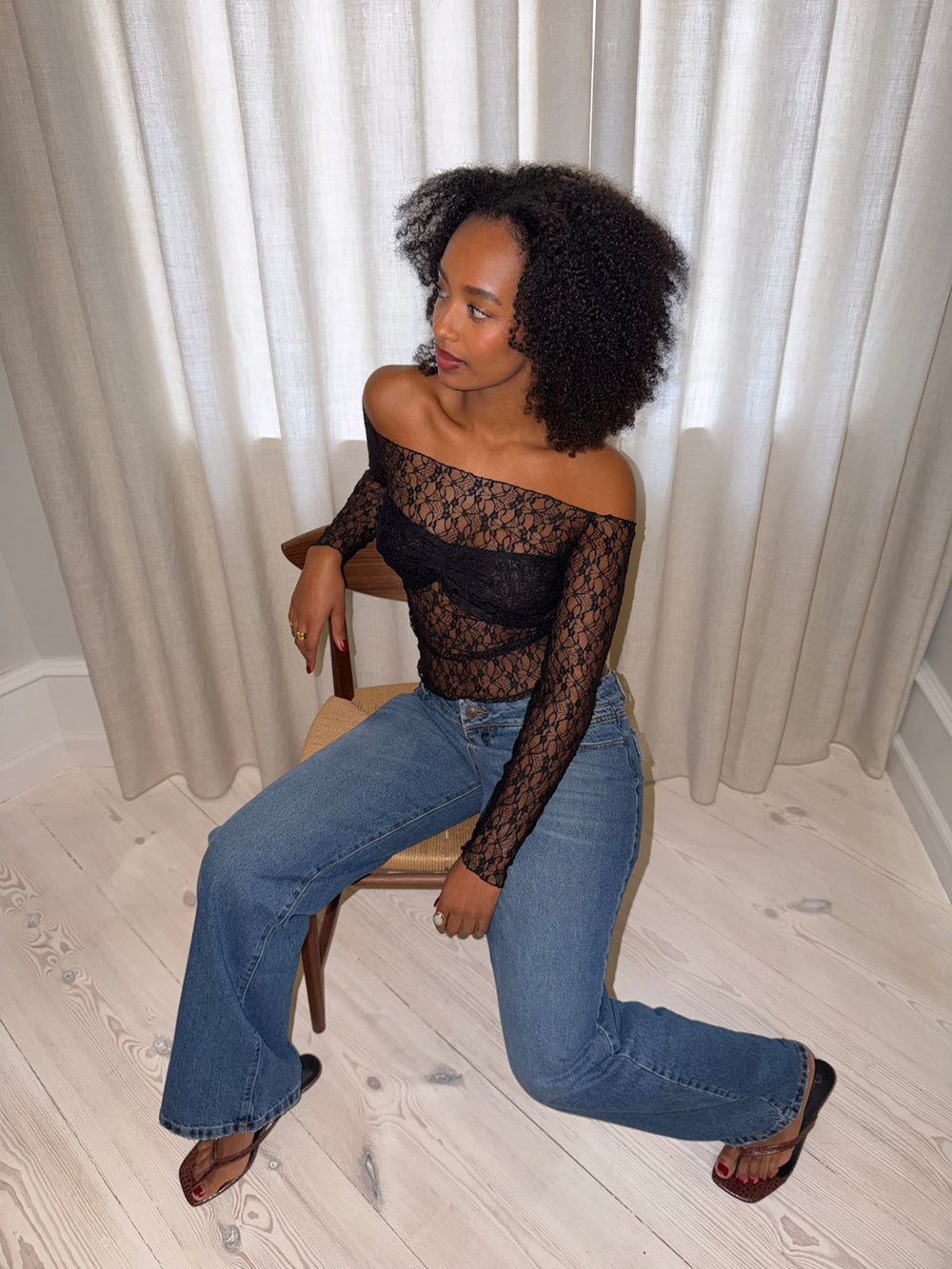 Inez lace blouse - Black