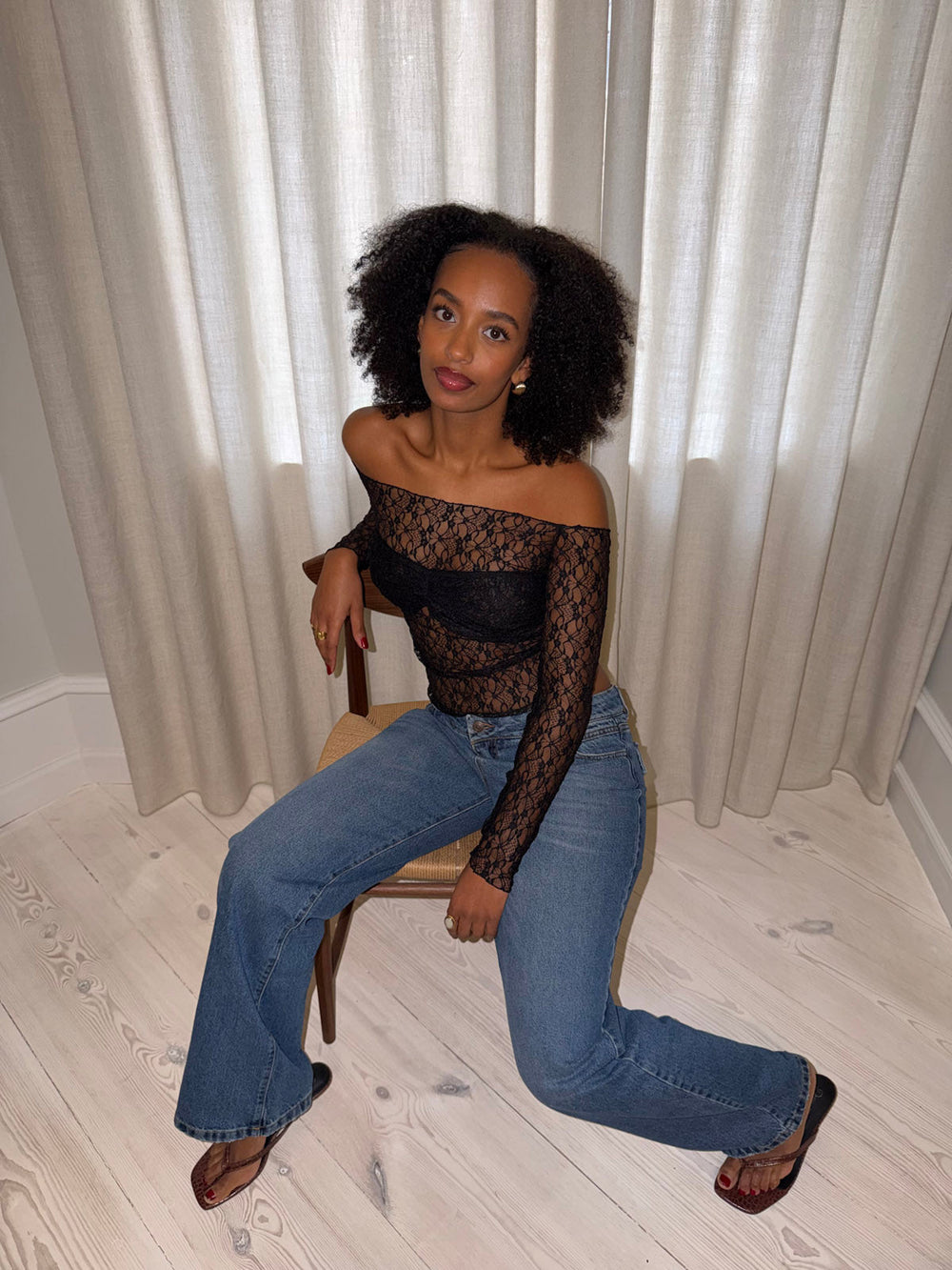 Inez lace blouse - Black
