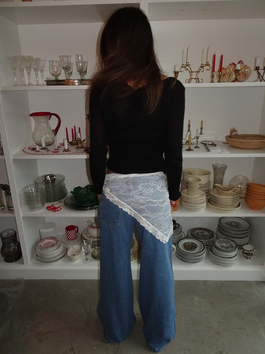 Talina lace scarf – White