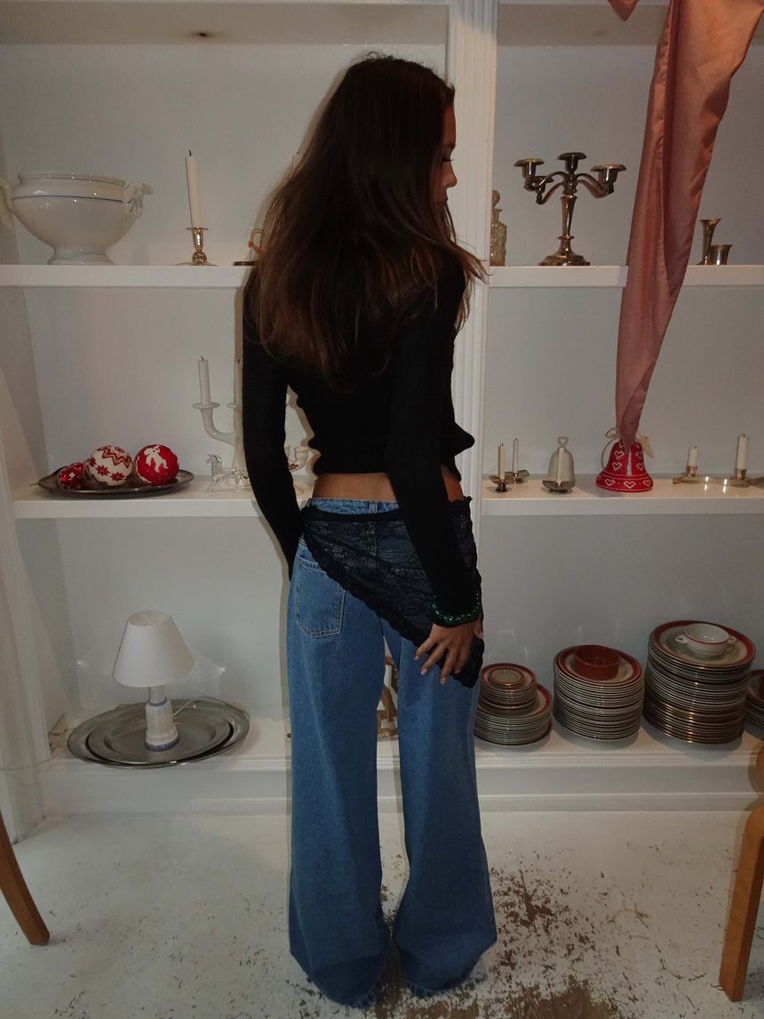 Talina lace scarf – Black