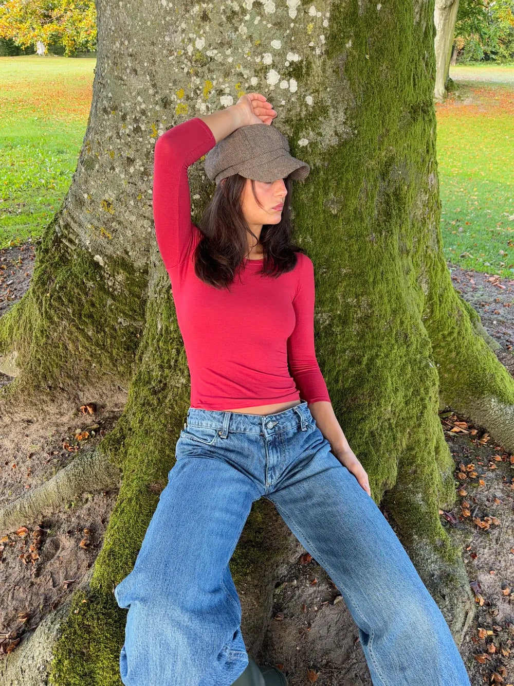 Tessy blouse with 3/4 sleeves - Red