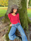 Tessy blouse with 3/4 sleeves - Red