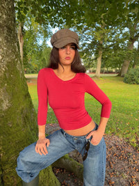 Tessy blouse with 3/4 sleeves - Red