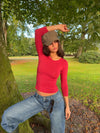 Tessy blouse with 3/4 sleeves - Red