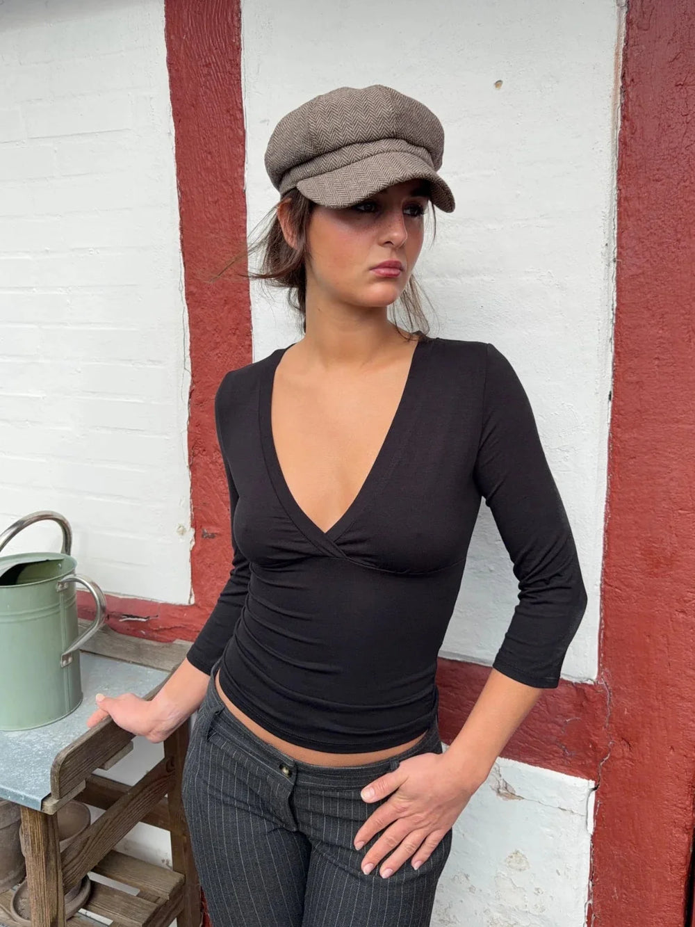 Penny blouse with 3/4 sleeves - Black