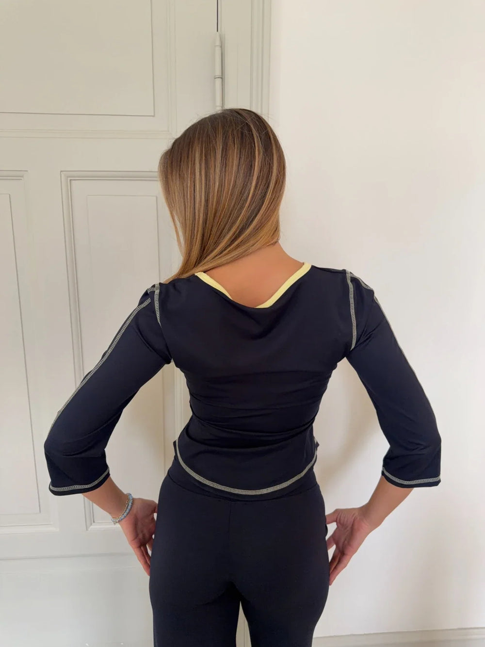 Waverly blouse - Navy/yellow