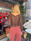 Bodil long-sleeve lace blouse - Brown