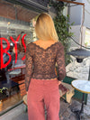 Bodil long-sleeve lace blouse - Brown