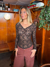Bodil long-sleeve lace blouse - Brown