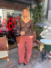 Bodil long-sleeve lace blouse - Brown