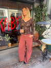 Bodil long-sleeve lace blouse - Brown