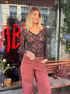 Bodil long-sleeve lace blouse - Brown