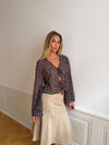 Kara blouse with tie detail – Brown