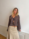 Kara blouse with tie detail – Brown
