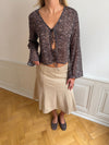 Kara blouse with tie detail – Brown