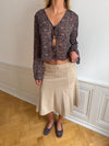 Kara blouse with tie detail – Brown