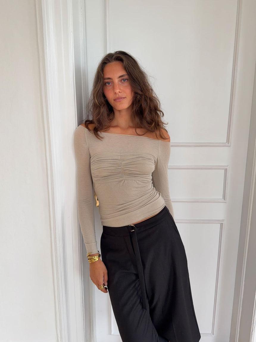 Margit blouse with details - Beige