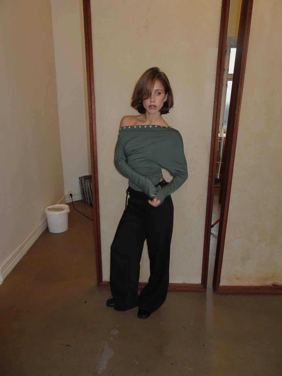 Ukana blouse with buttons - Khaki