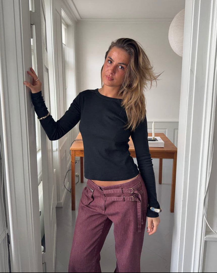 Roleo blouse with long sleeves - Black