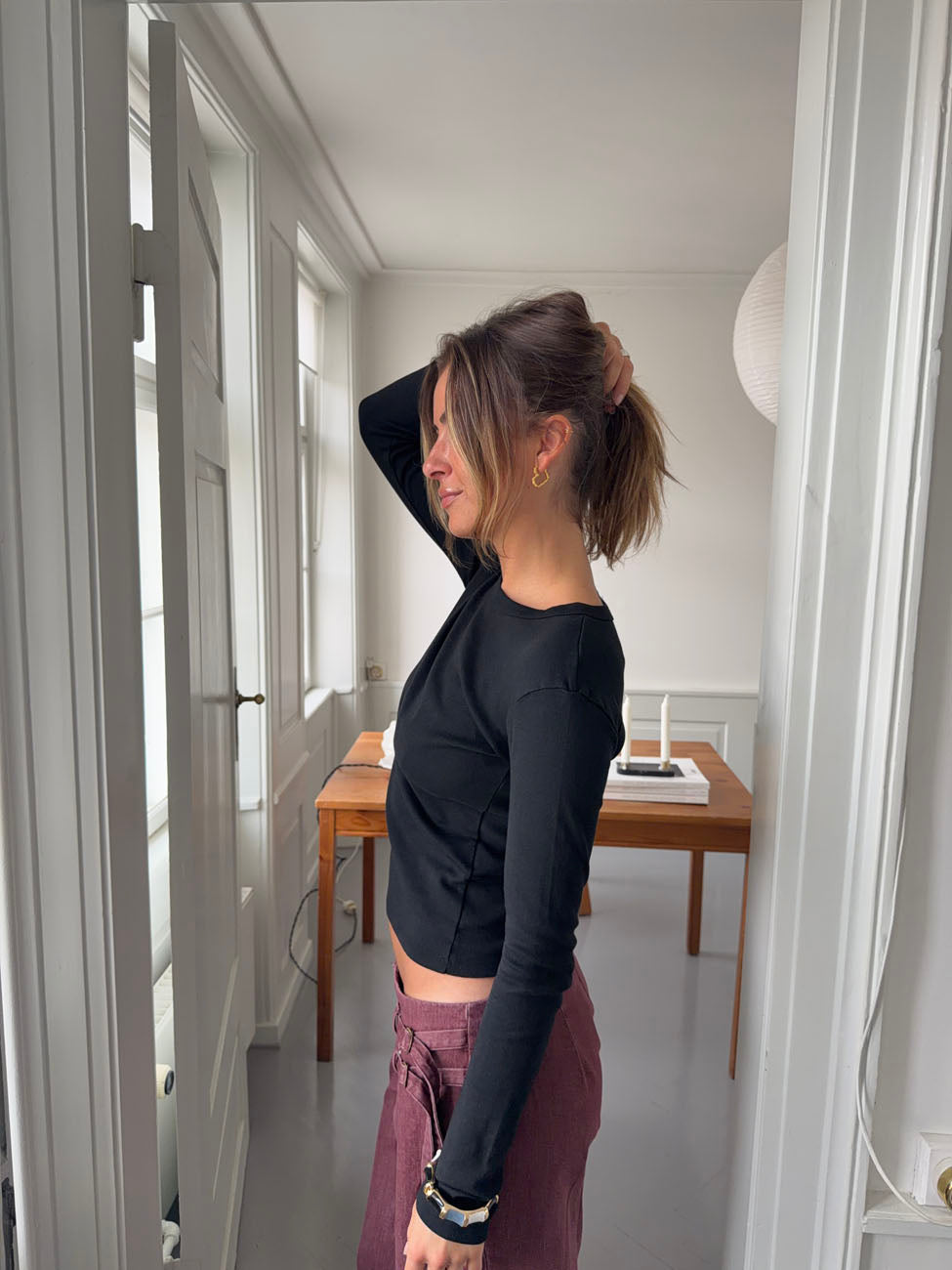 Roleo blouse with long sleeves - Black