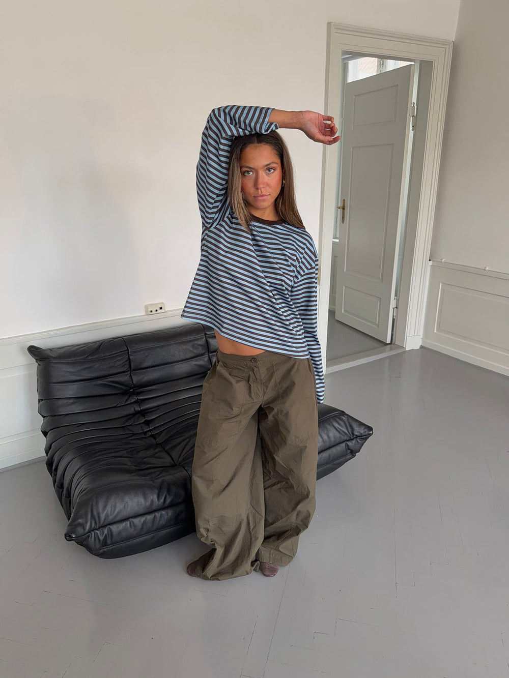 Lura striped blouse - Blue/brown