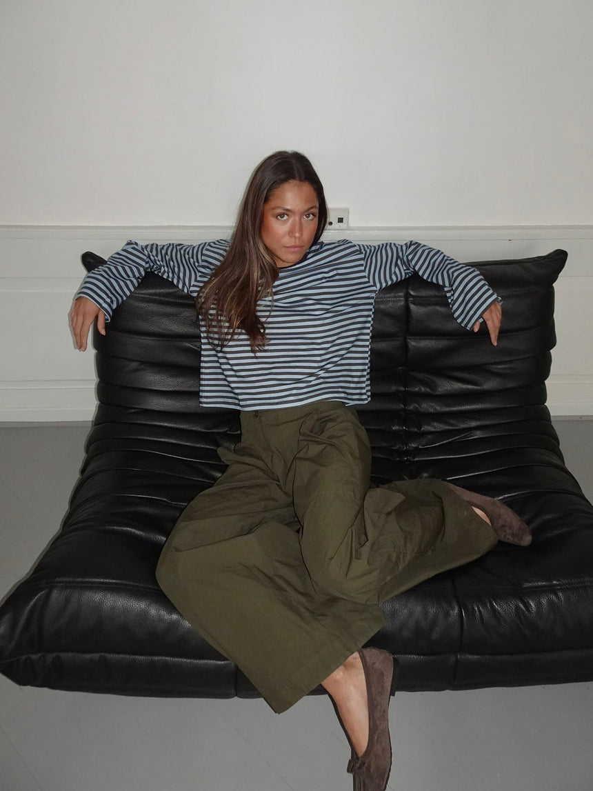 Lura striped blouse - Blue/brown