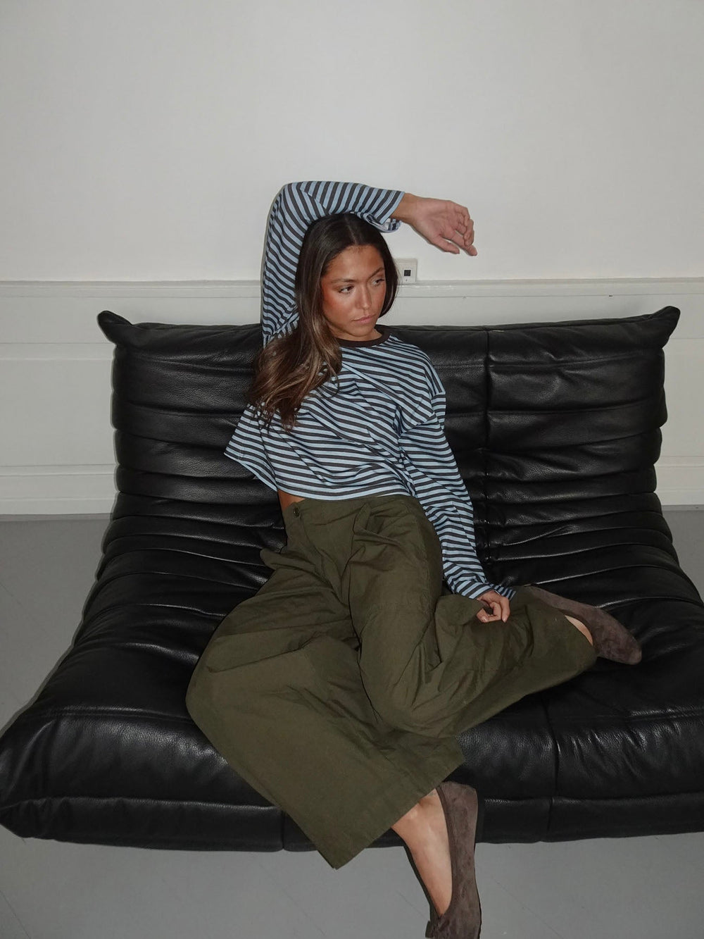 Lura striped blouse - Blue/brown
