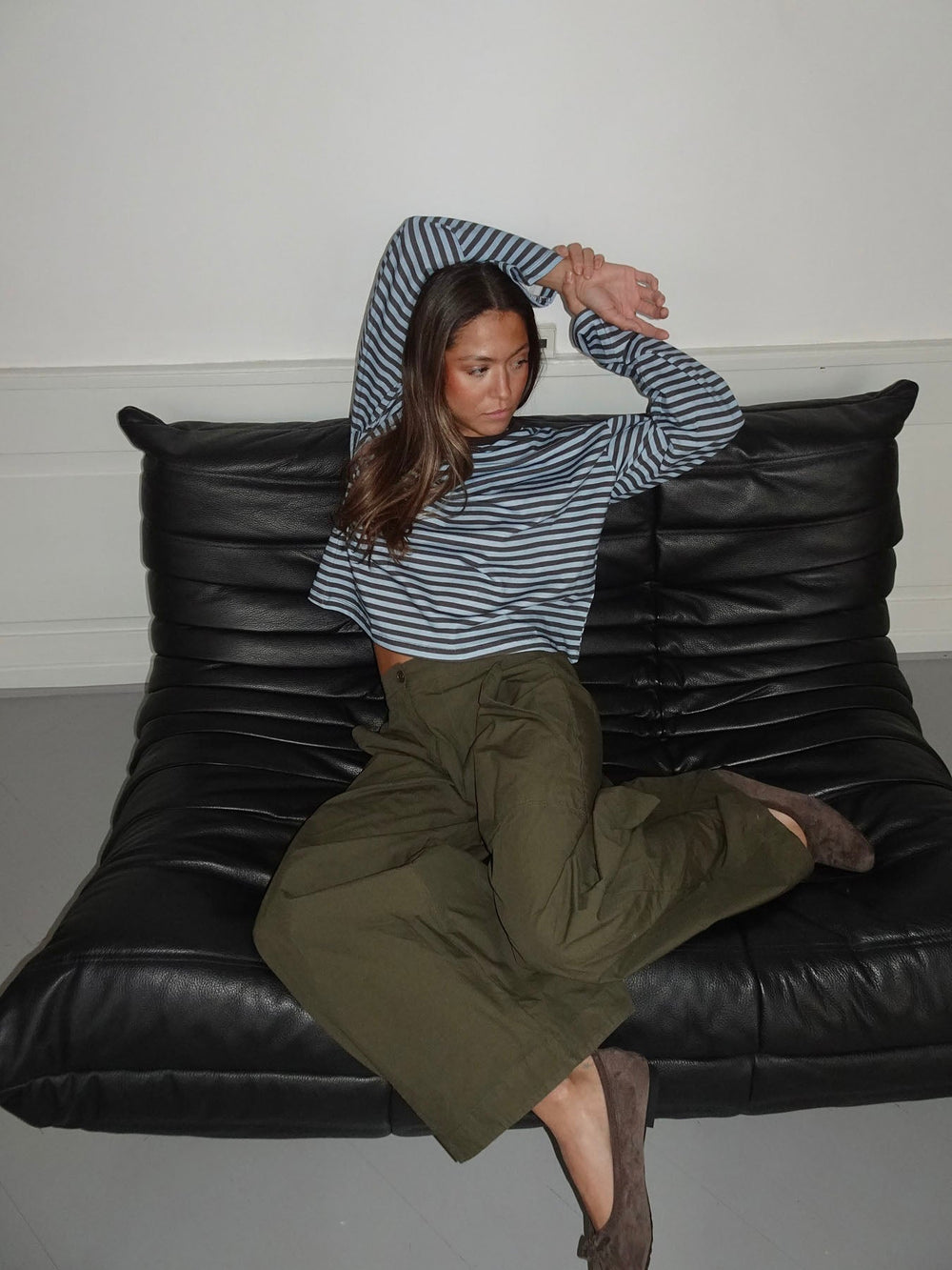 Lura striped blouse - Blue/brown