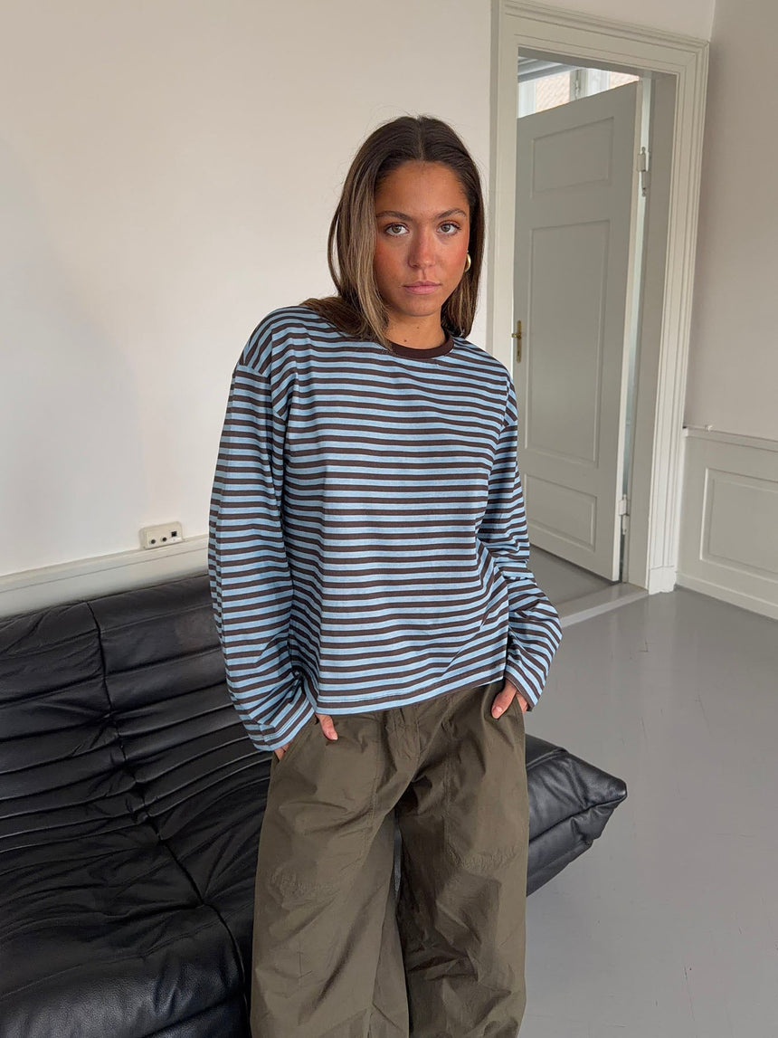 Lura striped blouse - Blue/brown