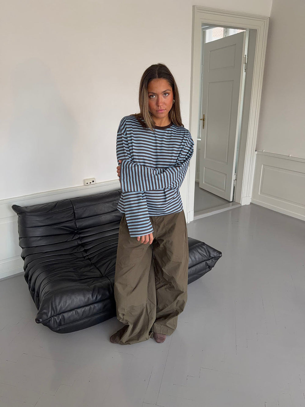 Lura striped blouse - Blue/brown