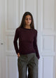 Suzy blouse with stripes - Bordeaux/black