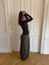 Suzy blouse with stripes - Bordeaux and black