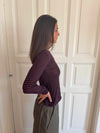 Suzy blouse with stripes - Bordeaux and black